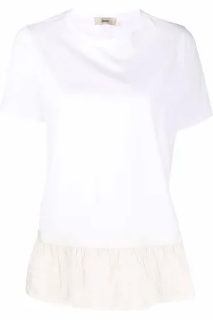 HERNO T-shirt à ourlet volanté