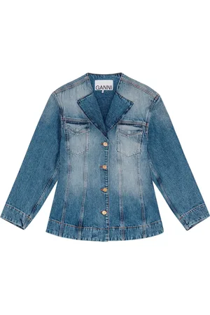 Ganni Blazer en jean à bords francs