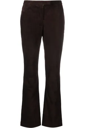 THEORY Pantalon en cuir à coupe évasée