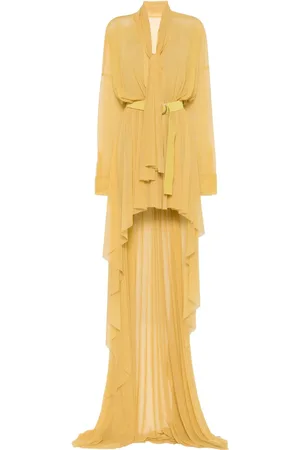 Norma Kamali Robe longue à ourlet asymétrique
