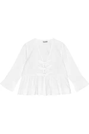 Ganni Blouse nouée à taille péplum