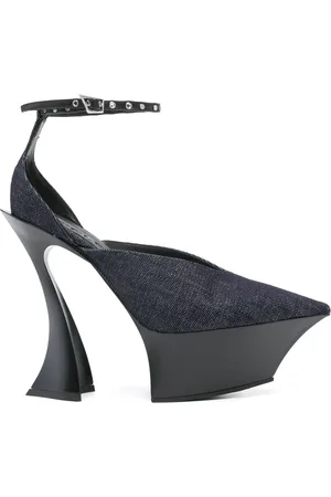 MUGLER Escarpins en jean 140 mm à brides