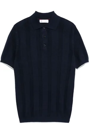 Brunello Cucinelli Polo en maille à design nervuré