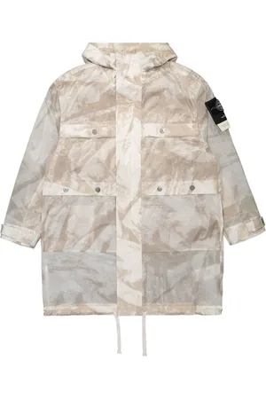 Stone Island Parka à capuche à bordure en fourrure de raton laveur