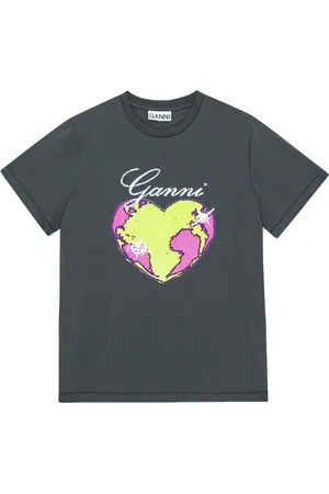 Ganni T-shirt en coton à imprimé graphique