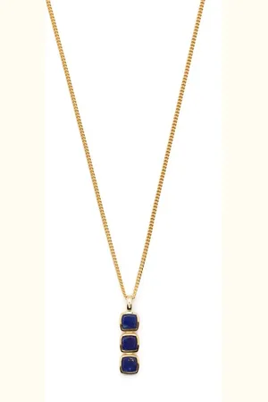 TOM WOOD Collier à pendentif Mini Cushion serti de lapis