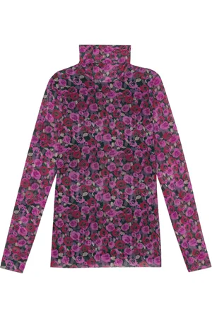 Ganni Haut en résille à fleurs