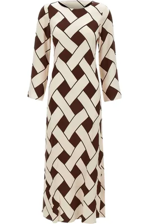 RIXO London Robe mi-longue Alondra à motif tressé