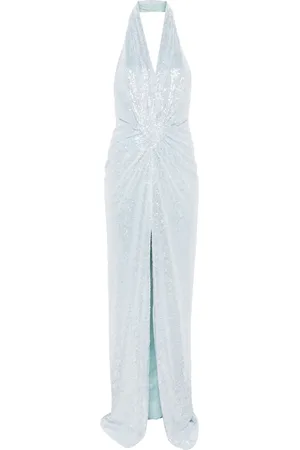 Costarellos Robe ornée de sequins à coupe longue