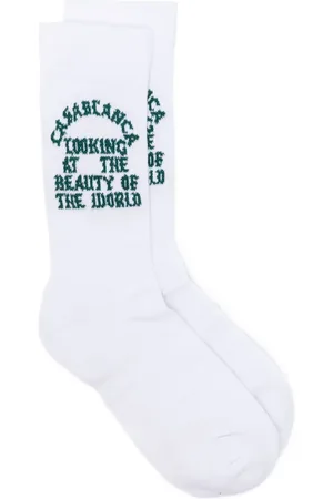 Casablanca Chaussettes à logo en jacquard