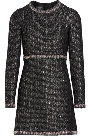 Giambattista Valli Robe en tweed à ornements de sequins