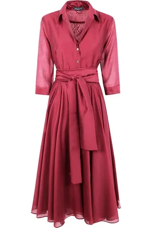 DRHOPE Robe mi-longue à taille ceinturée