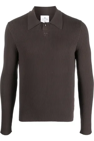 Courrèges Polo nervuré à patch logo