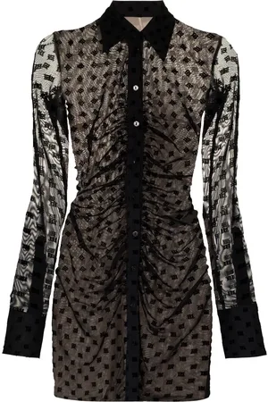 MISBHV Robe-chemise courte à motif monogrammé