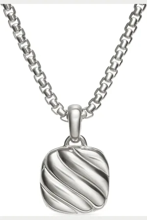 David Yurman Pendentif carré Sculpted Cable en argen sterling