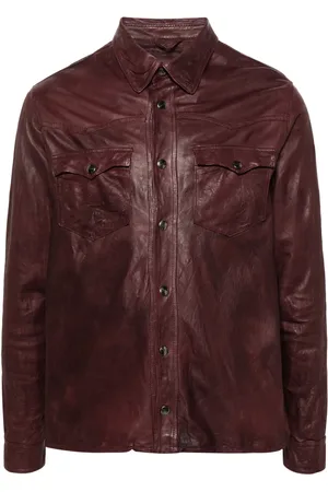 GIORGIO BRATO Chemise en cuir à effet froissé