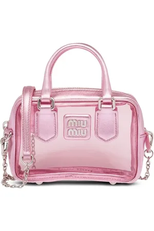 Miu Miu Mini sac à main transparent à logo appliqué