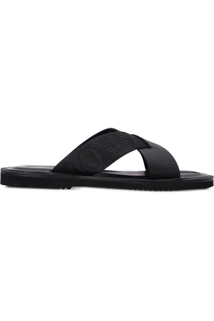 Emporio Armani Sandales en cuir à bride à logo