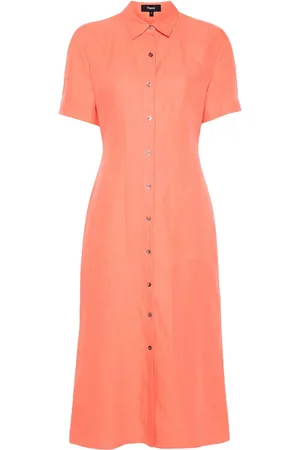 THEORY Robe en lin à coupe mi-longue