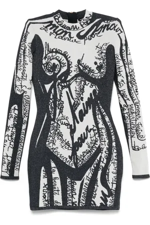 Balmain Robe courte à broderie silhouette