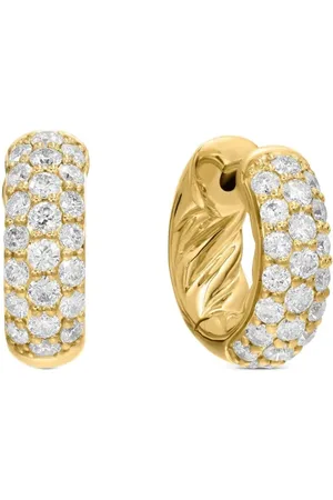 David Yurman Créoles DY Mercer Micro en 18ct pavées de diamants (13,5 mm)