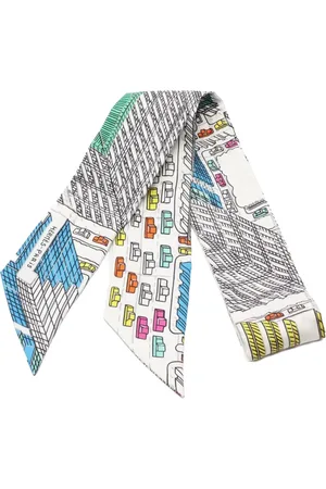 Hermès 2000s PANTIN CITY ribbon scarf