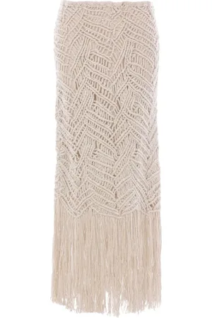 Brunello Cucinelli Jupe en crochet à coupe mi-longue