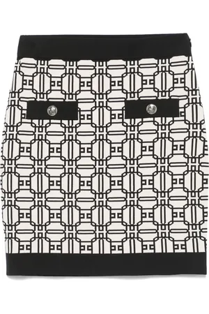 Elisabetta Franchi Jupe courte à logo jacquard