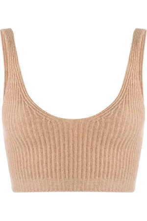 Cashmere In Love Débardeur crop en maille nervurée