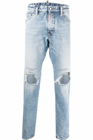 Dsquared2 Jean droit à effet usé