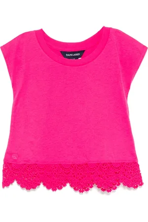 Ralph Lauren T-shirt à col en dentelle