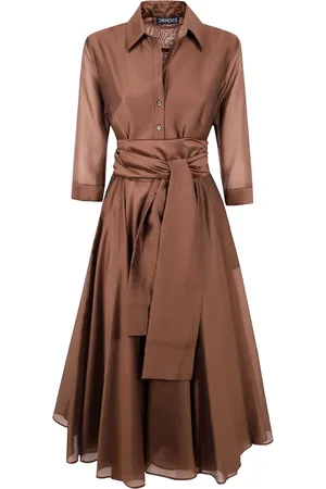 DRHOPE Robe mi-longue à taille ceinturée