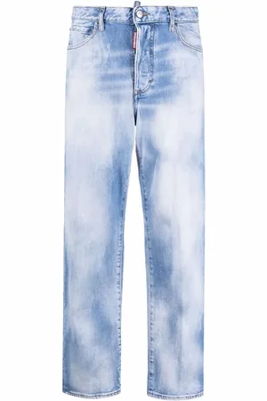 Dsquared2 Jean droit à effet délavé