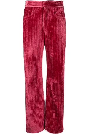 Isabel Marant Pantalon côtelé droit à taille haute