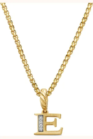 David Yurman Pendentif E en 18ct pavé de diamants