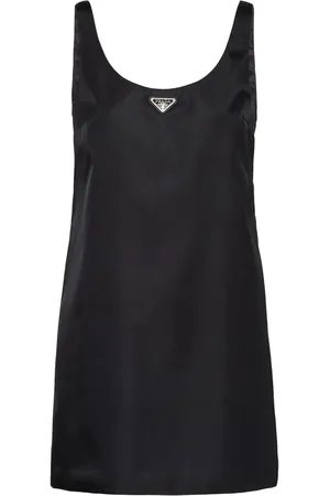 Prada Robe courte Re-Nylon à plaque logo