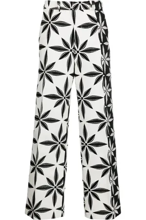 Kusikohc Pantalon droit à imprimé géométrique