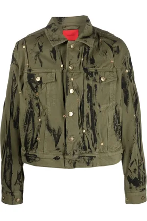 Kusikohc Veste en jean à détails de clous