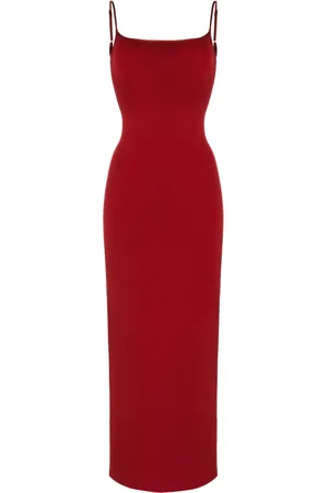 GALVAN Robe longue Bella à col v au dos
