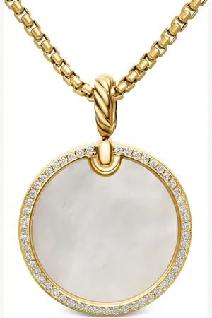 David Yurman Pendentif DY Elements Disc en 18ct pavé de diamants (24 mm)
