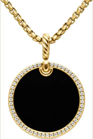 David Yurman Pendentif DY Elements Disc en 18ct pavé de diamants (24 mm)