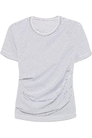 JNBY T-shirt rayé à empiècement plissé