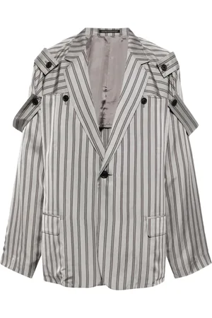 YOHJI YAMAMOTO Blazer rayé à épaulettes