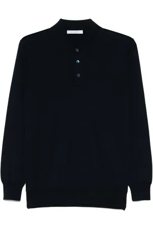 Cruciani Polo en maille fine à design nervuré