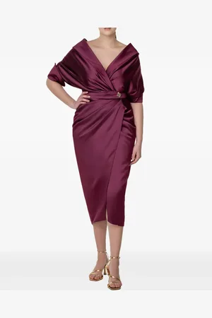 RHEA COSTA Robe mi-longue à col v