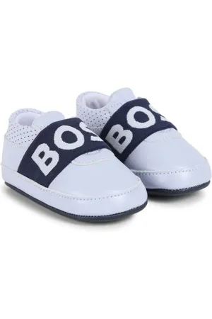 HUGO BOSS Chaussures de pré-marche en cuir à bride logo