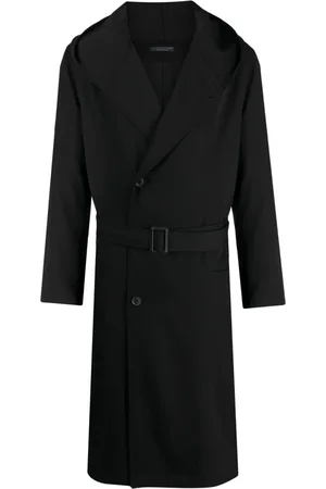 YOHJI YAMAMOTO Trench en laine à taille ceinturée