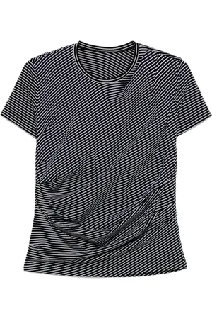 JNBY T-shirt rayé à empiècement plissé