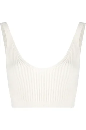 Cashmere In Love Débardeur crop en maille nervurée