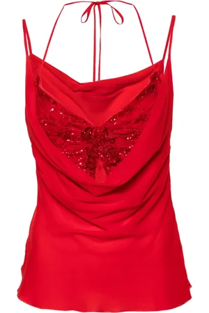BLUMARINE Haut en soie à design superposé